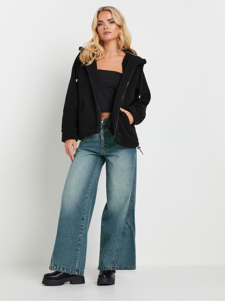 PixieGirl Petite Blue Sailor Seam Wide Leg 100% Cotton Jeans - Image 2 of 5