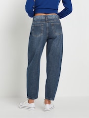 PixieGirl Petite Blue Mid Wash Barrel 100% Cotton Jeans - Image 3 of 5