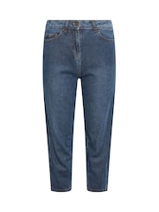 PixieGirl Petite Blue Mid Wash Barrel 100% Cotton Jeans - Image 5 of 5