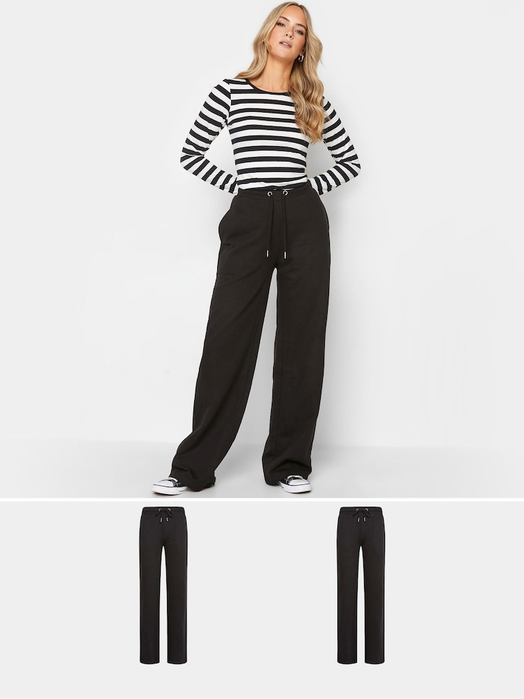 Long Tall Sally Black Wide Leg Joggers 2 Pack - Image 4 of 6