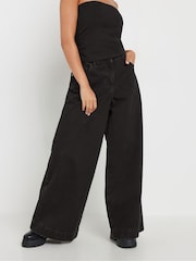 PixieGirl Petite Black Blk Super Wide 100% Cotton Jeans - Image 2 of 6