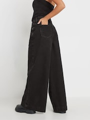 PixieGirl Petite Black Blk Super Wide 100% Cotton Jeans - Image 3 of 6