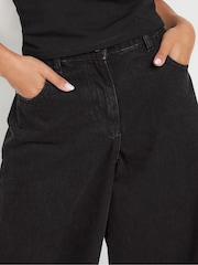 PixieGirl Petite Black Blk Super Wide 100% Cotton Jeans - Image 4 of 6