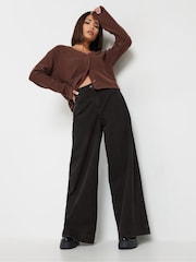 PixieGirl Petite Black Blk Super Wide 100% Cotton Jeans - Image 5 of 6
