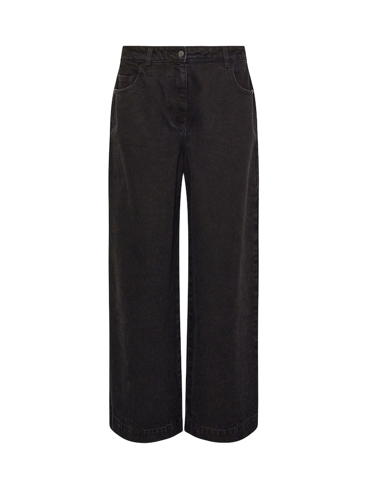 PixieGirl Petite Black Blk Super Wide 100% Cotton Jeans - Image 6 of 6