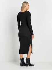 Long Tall Sally Black Sweetheart Neck Knitted Dress - Image 3 of 5