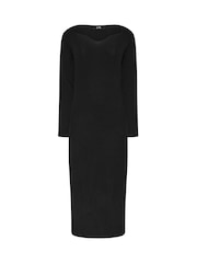 Long Tall Sally Black Sweetheart Neck Knitted Dress - Image 5 of 5
