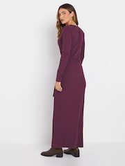 Long Tall Sally Red Long Sleeve Ribbed Button Maxi Dress - Image 3 of 5