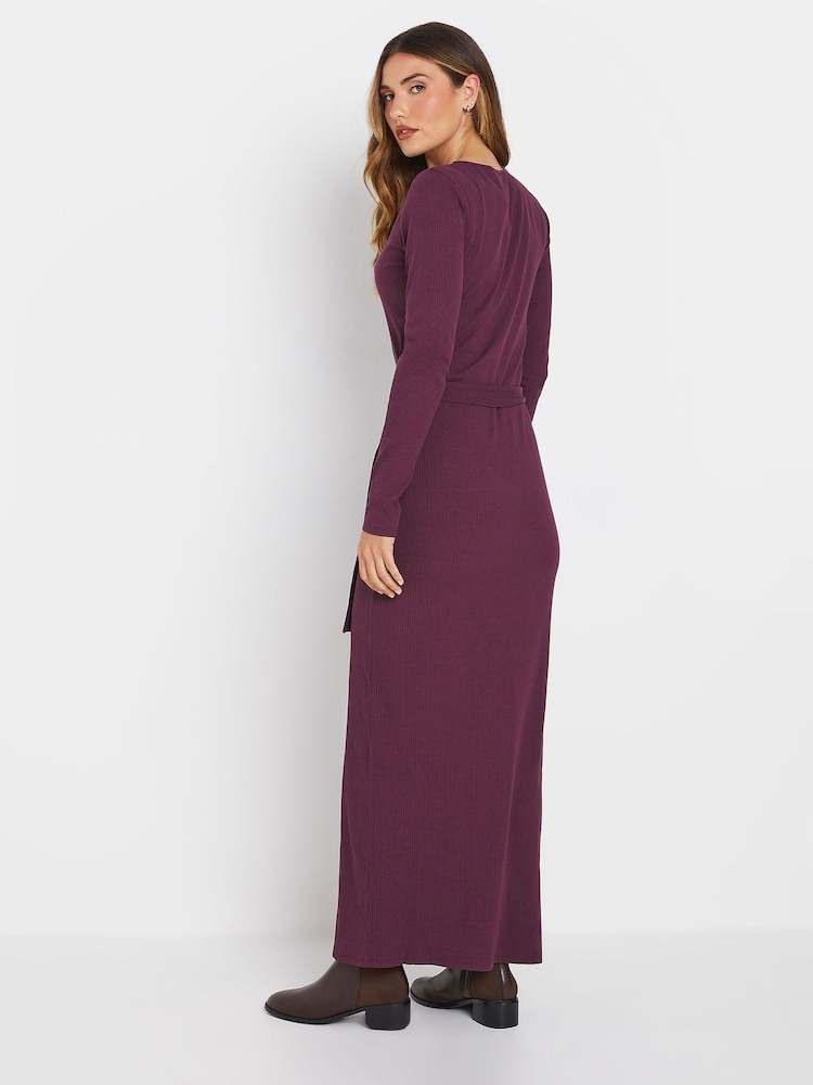Buy Long Tall Sally Red Long Sleeve Ribbed Button Maxi Dress from Next USA