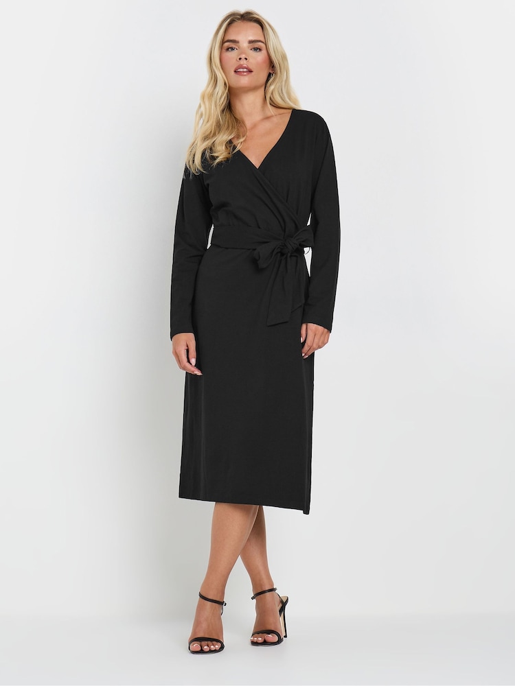 M&Co – unifarbenes Wickelkleid, Petite - Bild 2 von 5 M&Co – unifarbenes Wickelkleid, Petite - Bild 2 von 5