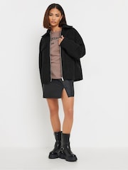PixieGirl Petite Black Boucle Shacket - Image 3 of 5