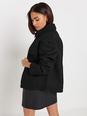 PixieGirl Petite Black Boucle Shacket - Image 4 of 5
