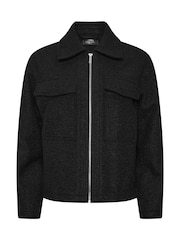 PixieGirl Petite Black Boucle Shacket - Image 5 of 5