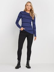 Long Tall Sally Blue Stripe Fine Gauge Jumper - Image 2 of 5