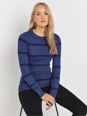 Long Tall Sally Blue Stripe Fine Gauge Jumper - Image 4 of 5