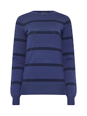 Long Tall Sally Blue Stripe Fine Gauge Jumper - Image 5 of 5