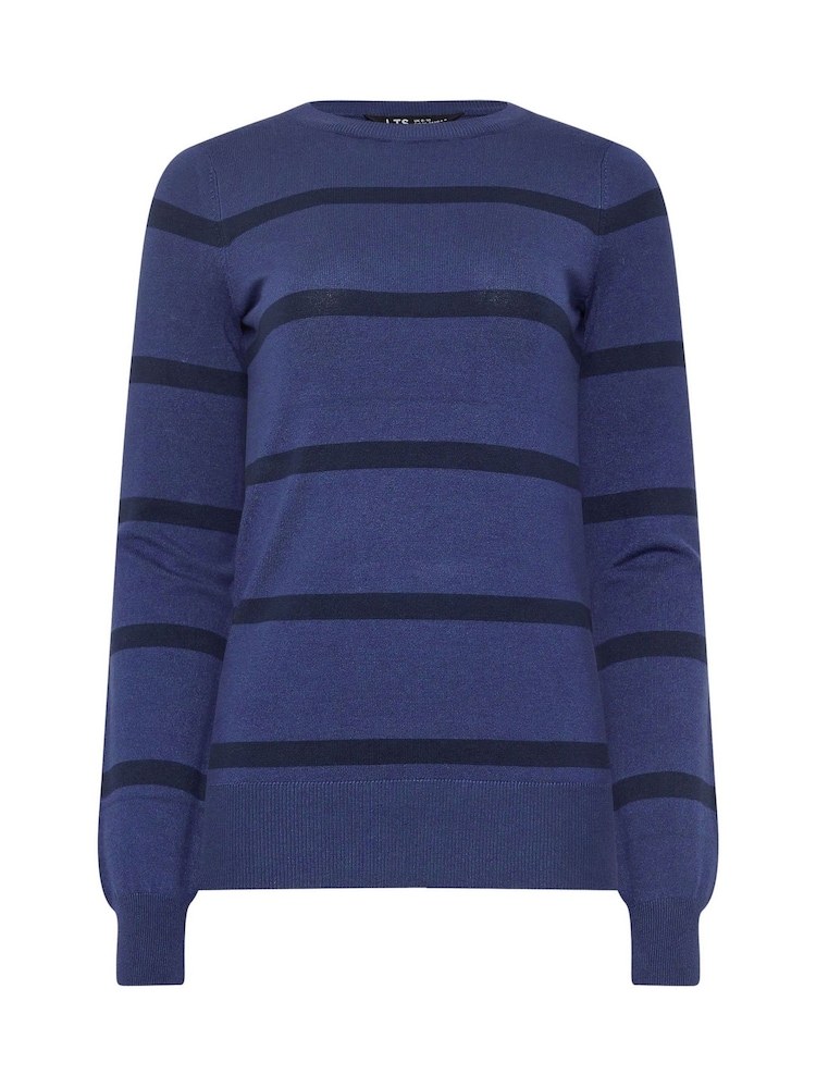 Long Tall Sally Blue Stripe Fine Gauge Jumper - Image 5 of 5