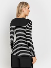 Long Tall Sally Black Stripe Fine Gauge Jumper - Image 3 of 5
