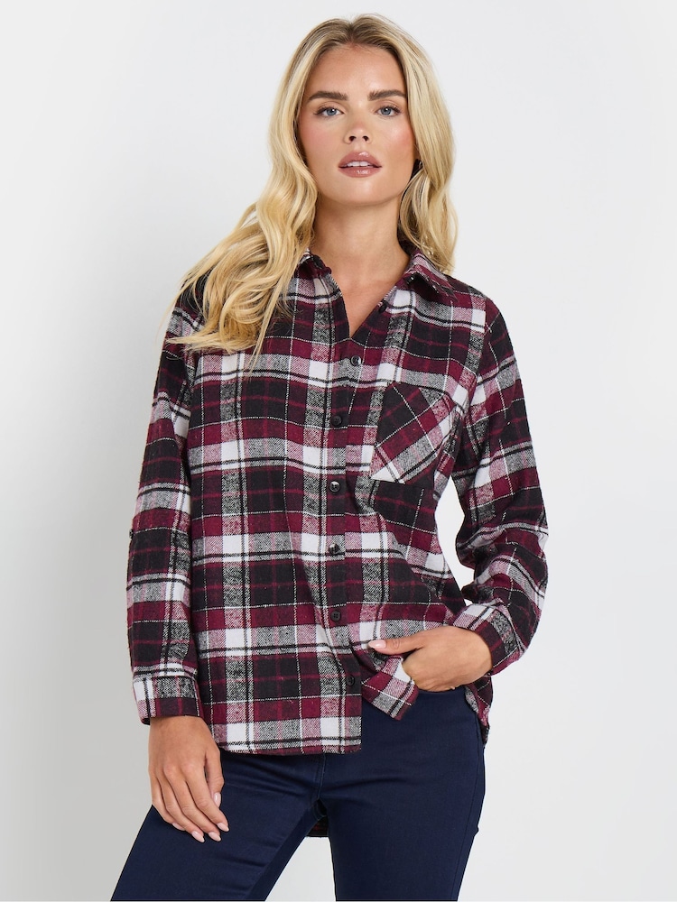 M&Co Purple Petite Check Shirt - Image 1 of 5
