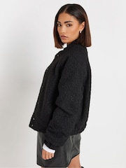 PixieGirl Petite Black Cosy Bomber Jacket - Image 4 of 4