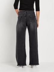 PixieGirl Petite Black distressed waistband and hem jea - Image 3 of 6