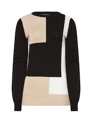 Long Tall Sally Black Fine Knit Colourblock Jumper - Image 5 of 5