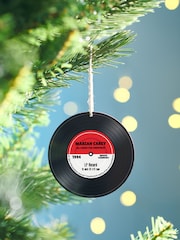 Personalised Retro Music Record Christmas Tree Decoration by Oakdene - Image 2 of 2