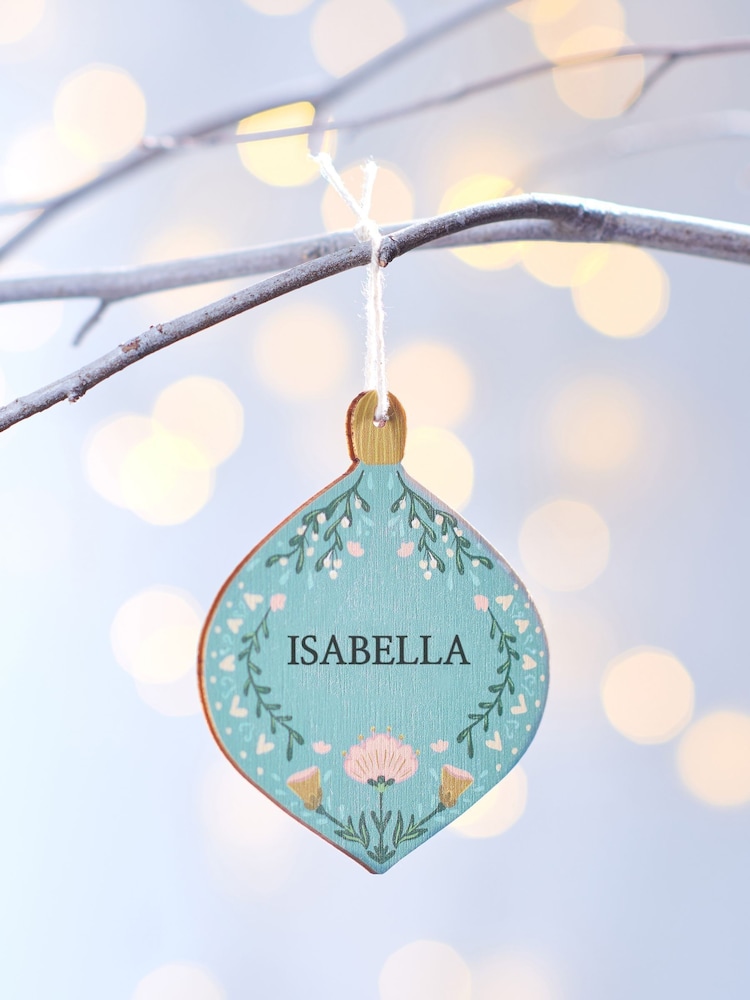 Personalised Scandinavian Name Christmas Tree Bauble by Oakdene - Image 2 of 2