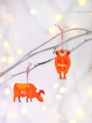 Personalised Family Highland Cow Christmas Tree Decoration by Oakdene - Image 1 of 2