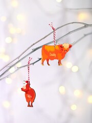 Personalised Family Highland Cow Christmas Tree Decoration by Oakdene - Image 2 of 2