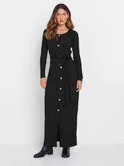 فستان ماكسي مضلّع بكُم طويل وأزرار من Long Tall Sally - صورة 1 من 6