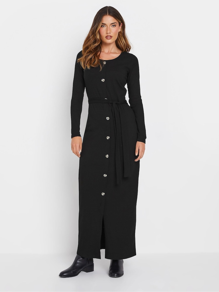 فستان ماكسي مضلّع بكُم طويل وأزرار من Long Tall Sally - صورة 1 من 6