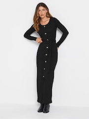 فستان ماكسي مضلّع بكُم طويل وأزرار من Long Tall Sally - صورة 3 من 6