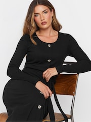 فستان ماكسي مضلّع بكُم طويل وأزرار من Long Tall Sally - صورة 5 من 6