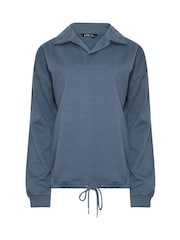 Long Tall Sally Blue Cross Over Sweatshirt - Image 5 of 5