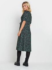 M&Co Blue Petite Ditsy Midi Dress - Image 3 of 5