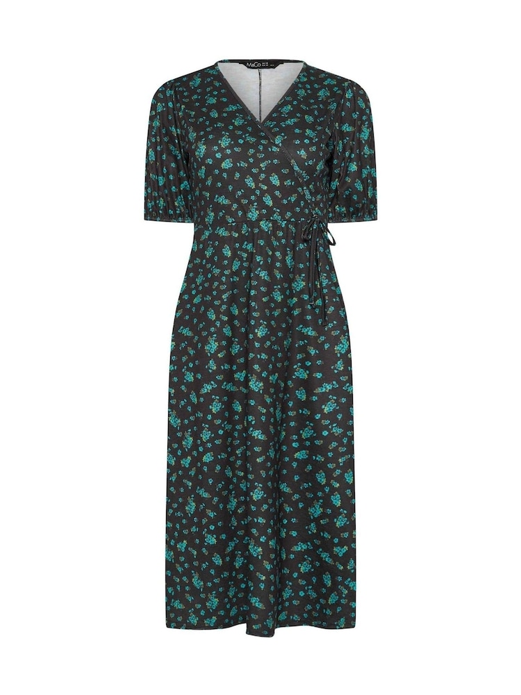 M&Co Blue Petite Ditsy Midi Dress - Image 5 of 5