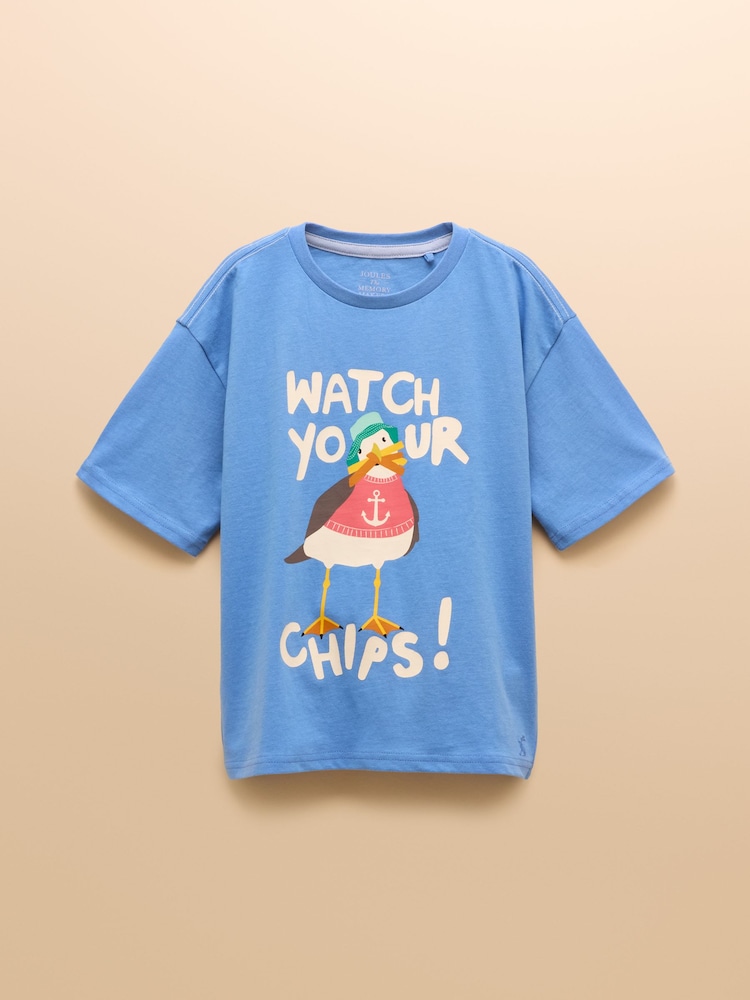 Joules Ben Blue T-Shirt and Short Set - Image 2 of 7