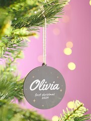 Personalised Babie's First Christmas Tree Bauble by Oakdene - Image 1 of 1