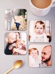 Personalised Set Of Four Photo Coasters by Oakdene - Image 1 of 1