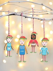 Personalised Adult Elf Family Christmas Tree Decoration by Oakdene - Image 1 of 2
