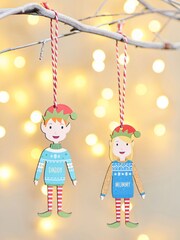 Personalised Adult Elf Family Christmas Tree Decoration by Oakdene - Image 2 of 2
