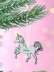 Personalised Unicorn Christmas Tree Decoration by Oakdene - Image 1 of 1