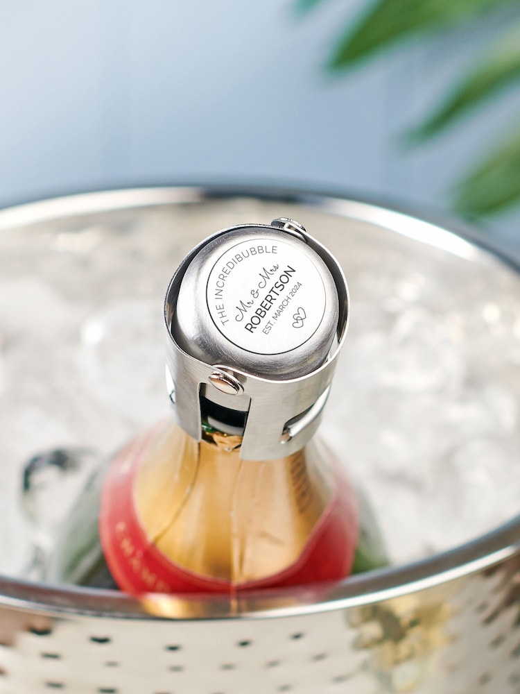 Personalised "Incredibubble" Luxe Wedding Champagne Stopper by Oakdene - Image 2 of 2