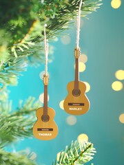 Personalised Acoustic Guitar Christmas Tree Decoration by Oakdene - Image 1 of 1
