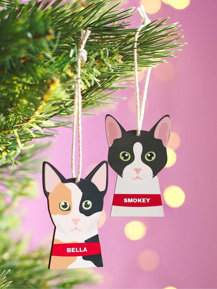 Personalised Cat Breed Christmas Tree Decoration by Oakdene - Image 1 of 2