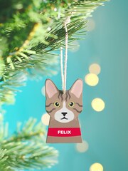 Personalised Cat Breed Christmas Tree Decoration by Oakdene - Image 2 of 2