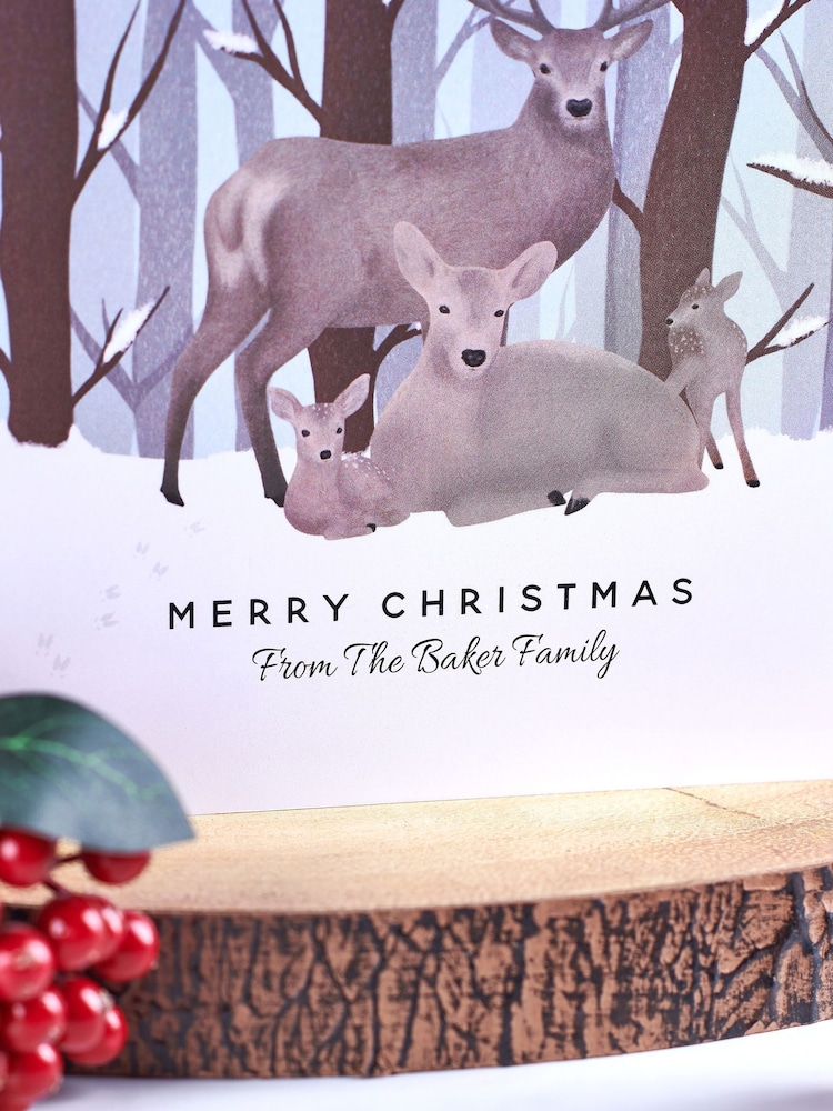 Personalised Set Of Deer Family Christmas Cards by Oakdene - Image 2 of 2