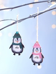Personalised Penguin Family Christmas Tree Decoration by Oakdene - Image 3 of 3