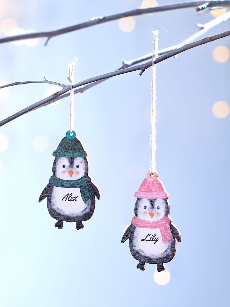Personalised Penguin Family Christmas Tree Decoration by Oakdene - Image 3 of 3